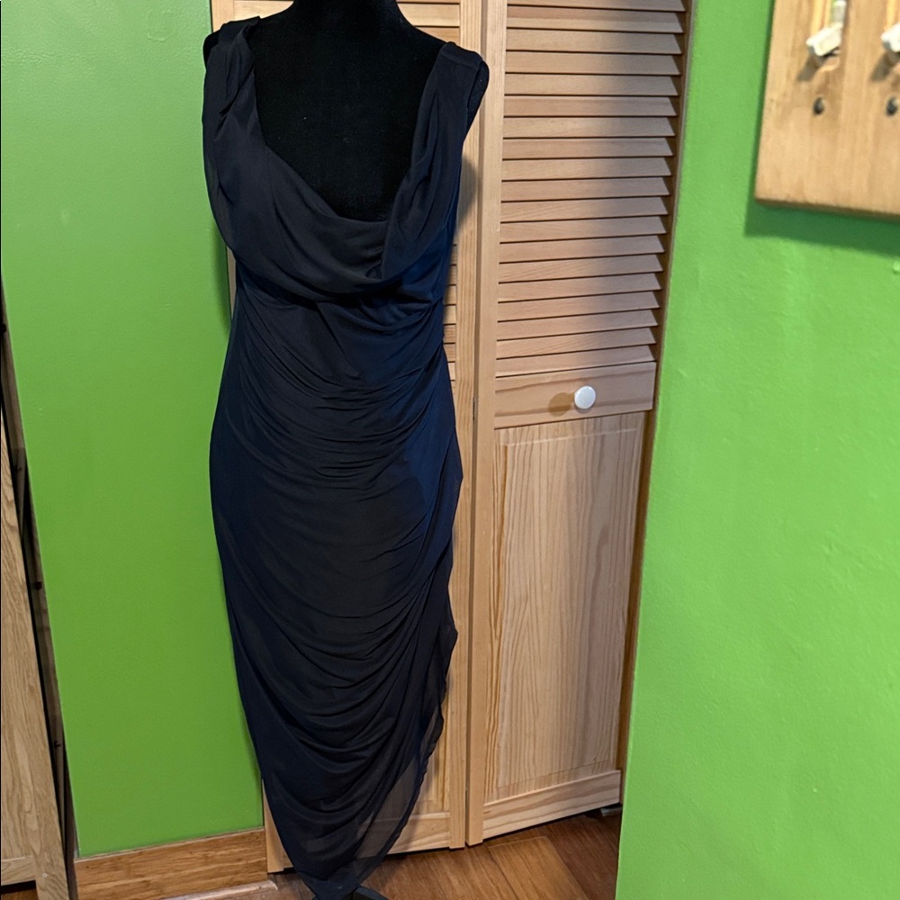 ASOS Curve Black Draped Mini Dress